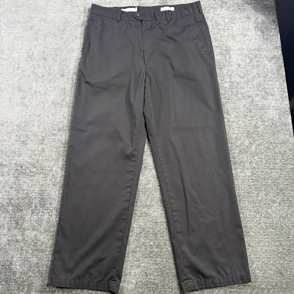 John W Nordstrom Men's Size 38x32 Black Smartcare Wrinkle Free Dress Chino Pants